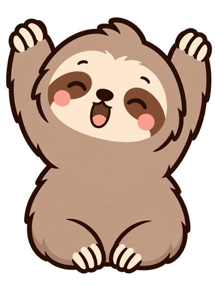 Slowi the sloth, stretching